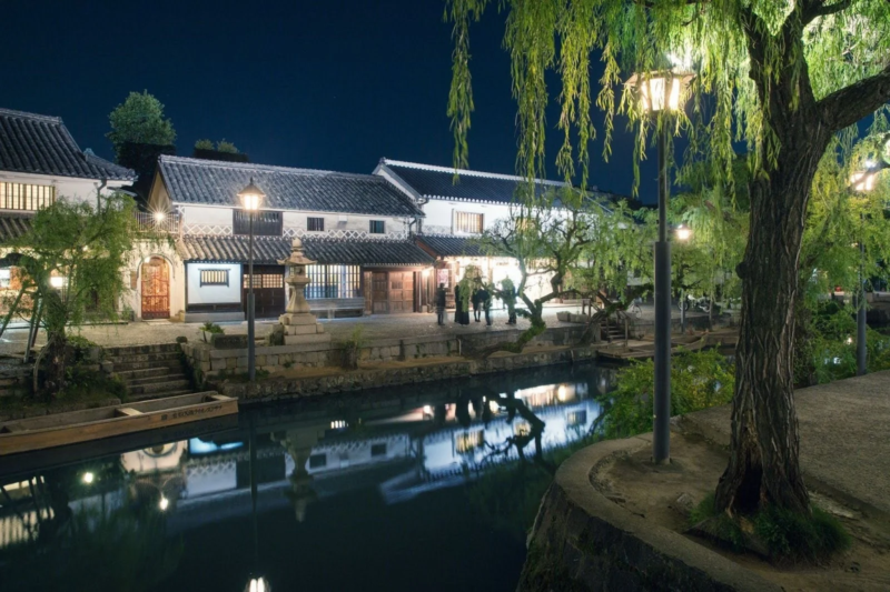 倉敷美観地区夜景の画像