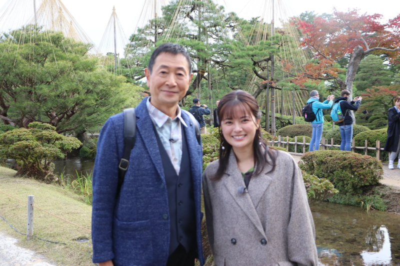 兼六園の雪吊りと紅葉