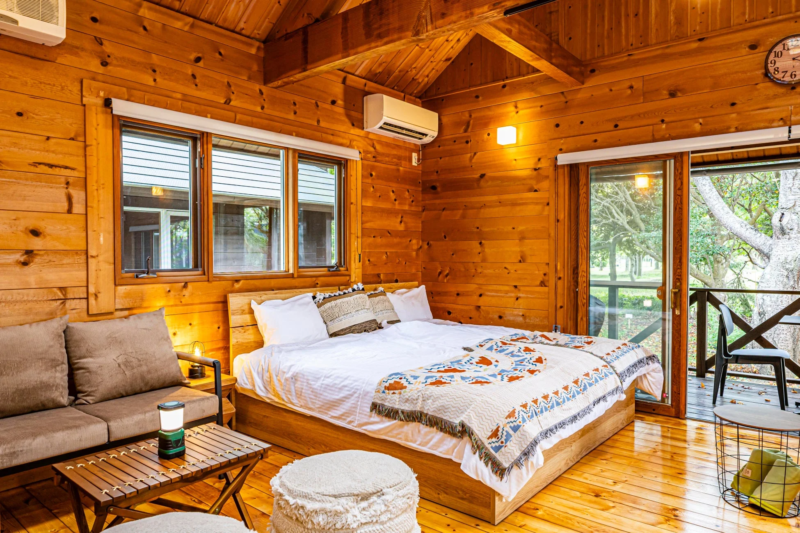 ログハウスの寝室のイメージ