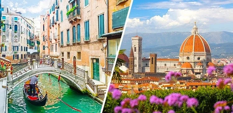 ベネチアとフィレンツェの風景