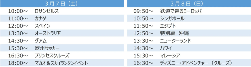 メインステージタイムスケジュール