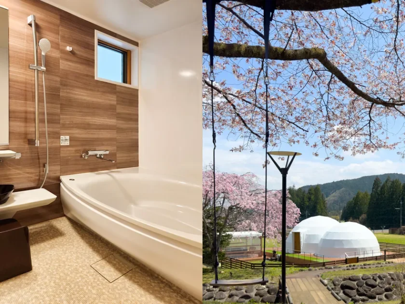 貸切風呂と桜