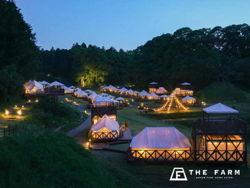 グランピング施設夜景