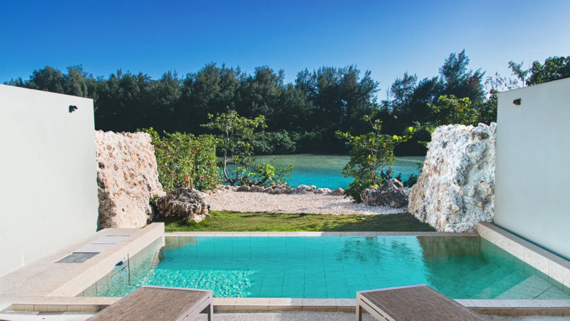 プール、リゾート、熱帯、自然、休暇、水辺、青い空、ラグーン、豪華、景色、癒し、バケーション