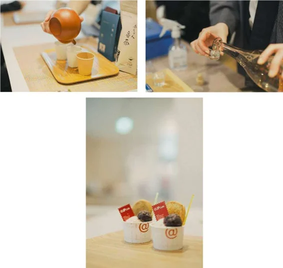 お茶やデザートのテイスティング