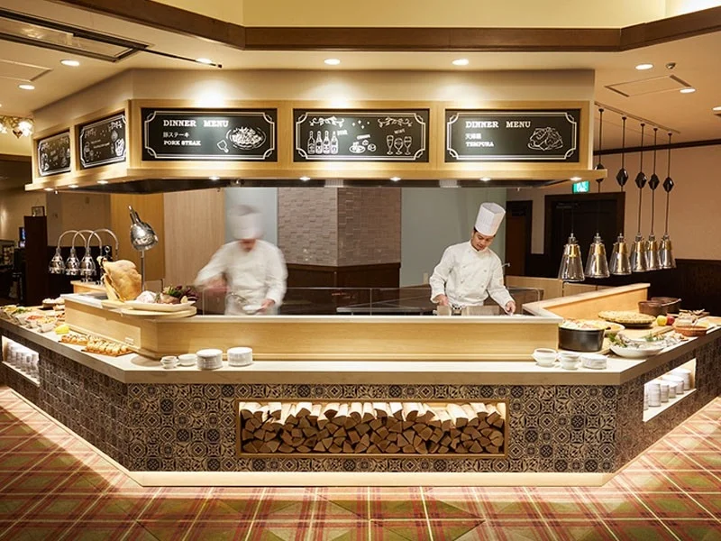 ビュッフェのライブキッチン