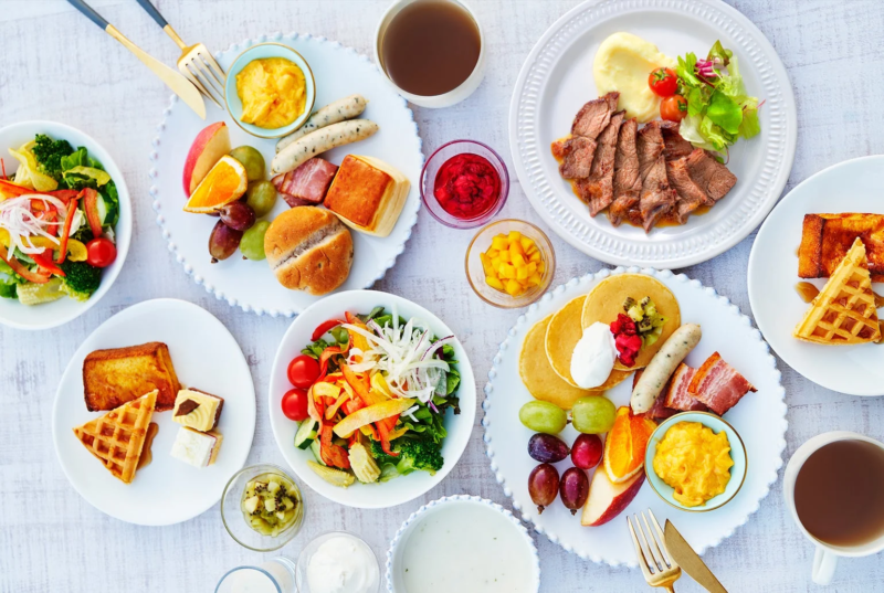朝食ブッフェの料理