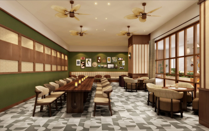 リゾート内のダイニングエリア