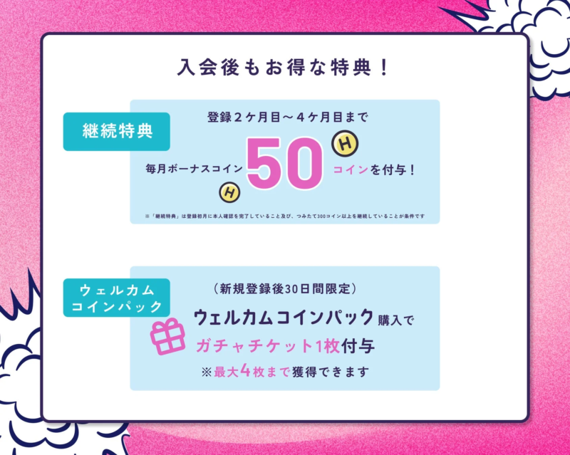 入会後の特典イメージ