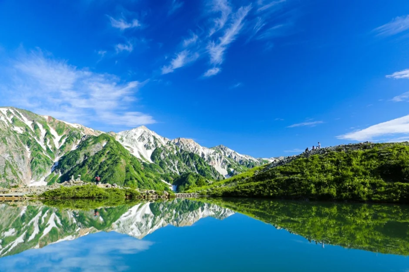 夏山と湖の絶景