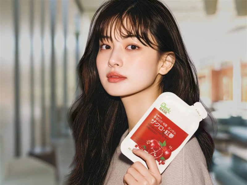 女性とザクロ・紅蔘