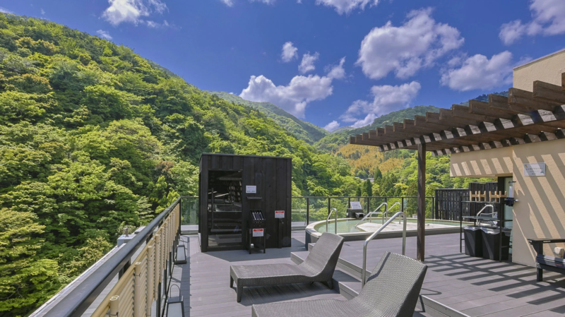 露天風呂とサウナ