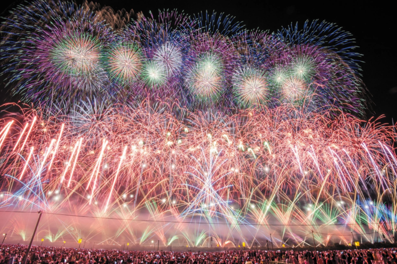 夜空に咲き誇る花火