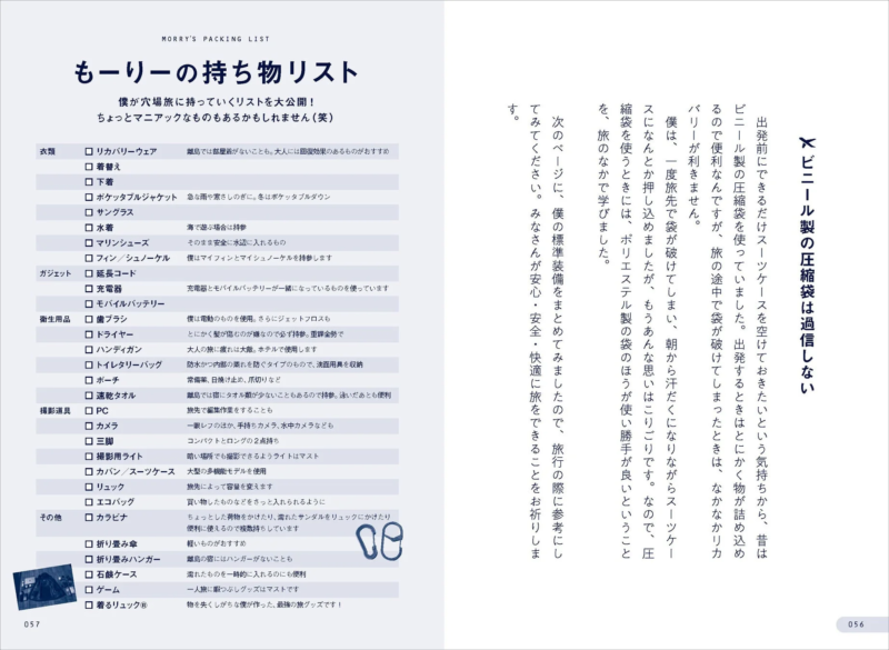もーりーの持ち物リスト